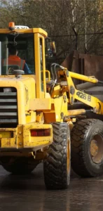 Ash Skip Hire Front Yellow Front Loader