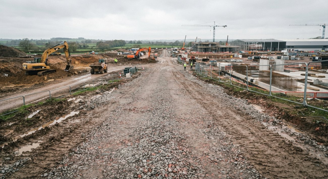 Haul road built with a 6F2 recycled capping starter layer